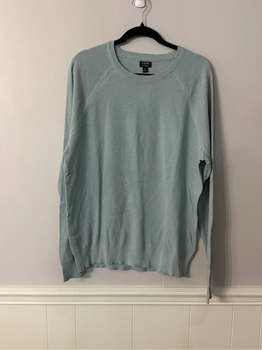 J. Crew Men’s Green Long Sleeve 100% Cotton Knit Crewneck Sweater Sz XL NWT